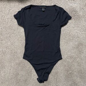 Forever 21 Black Short Sleeve Bodysuit